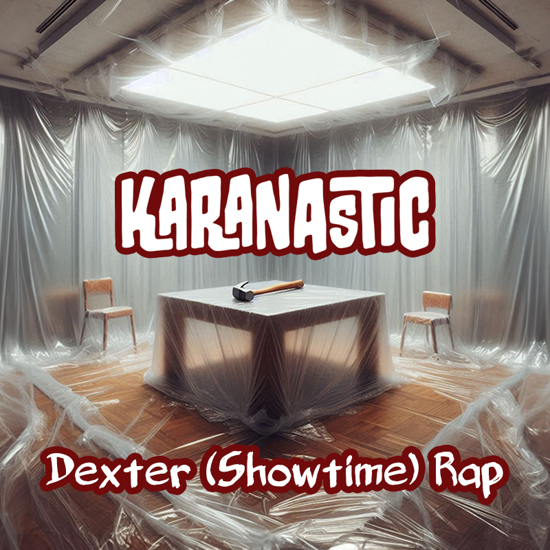 Karanastic - Showtime Rap by Karanastic - Album Artwork of a room with plastic bags on walls