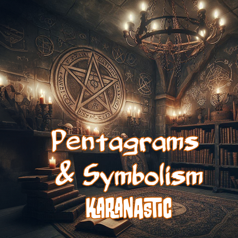 Album art for the song Pentagrams and Symbolism by Karanastic. Creepy room with occult symbolism.